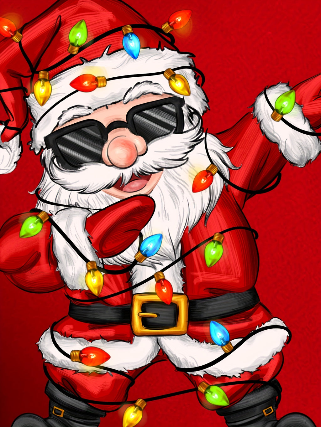 Chicfull Boys' Cozy Fleece-Lined Christmas Sweatshirt with Dancing Santa Print - Casual & Stylish for Fall/Winter, WY0108, Thickened