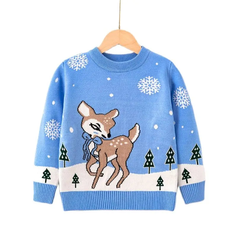 Xmas New Children Sweater Kids Warm Thicken Knitted Clothing Autumn Winter Baby Pullover Clothing Toddlers Christmas Sweaters