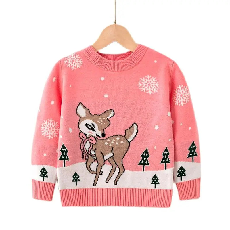 Xmas New Children Sweater Kids Warm Thicken Knitted Clothing Autumn Winter Baby Pullover Clothing Toddlers Christmas Sweaters