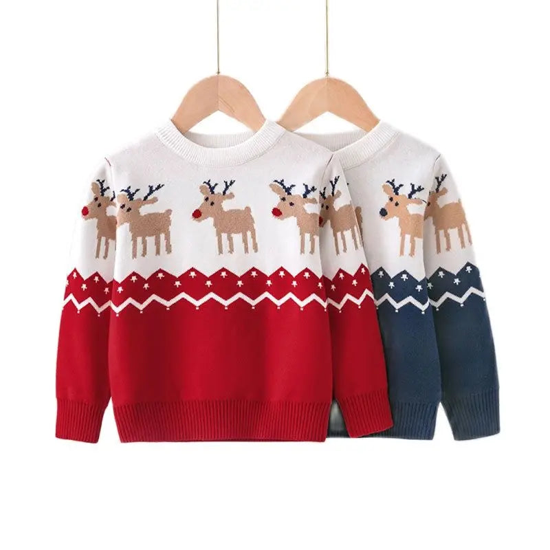 Xmas New Children Sweater Kids Warm Thicken Knitted Clothing Autumn Winter Baby Pullover Clothing Toddlers Christmas Sweaters