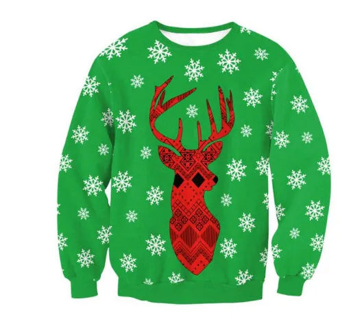 New Unisex Men Women 2026 Ugly Christmas Sweater For Holidays Santa Elf Christmas Printed Novelty Autumn Winter Blouses Clothing