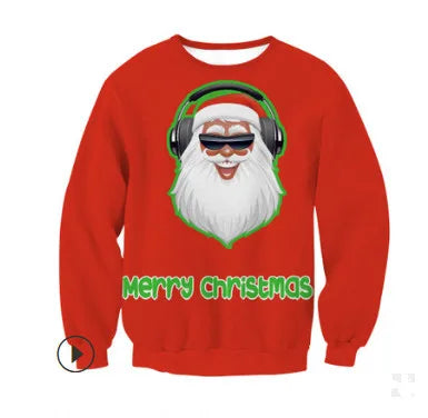 New Unisex Men Women 2026 Ugly Christmas Sweater For Holidays Santa Elf Christmas Printed Novelty Autumn Winter Blouses Clothing