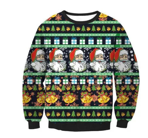 New Unisex Men Women 2026 Ugly Christmas Sweater For Holidays Santa Elf Christmas Printed Novelty Autumn Winter Blouses Clothing
