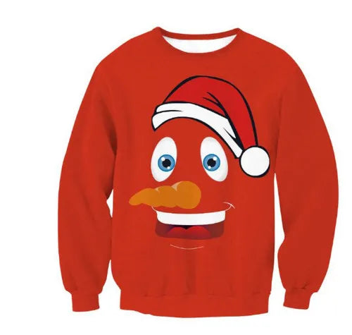 New Unisex Men Women 2026 Ugly Christmas Sweater For Holidays Santa Elf Christmas Printed Novelty Autumn Winter Blouses Clothing