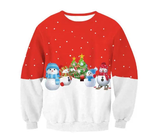 New Unisex Men Women 2026 Ugly Christmas Sweater For Holidays Santa Elf Christmas Printed Novelty Autumn Winter Blouses Clothing