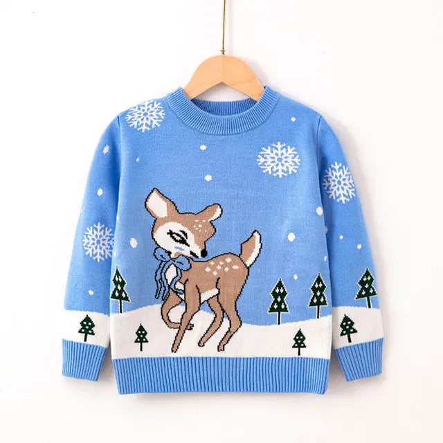 Xmas New Children Sweater Kids Warm Thicken Knitted Clothing Autumn Winter Baby Pullover Clothing Toddlers Christmas Sweaters