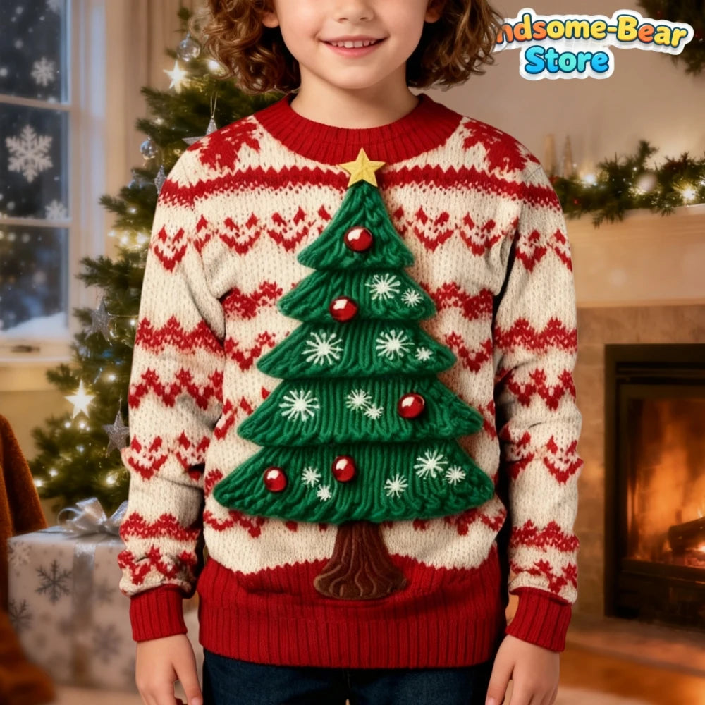 Merry Christmas Kids Sweatshirts Snowman Graphic Sweatshirts Unisex Pullover Hoodies for Boys Clothes Santa Claus Cartoon Tops