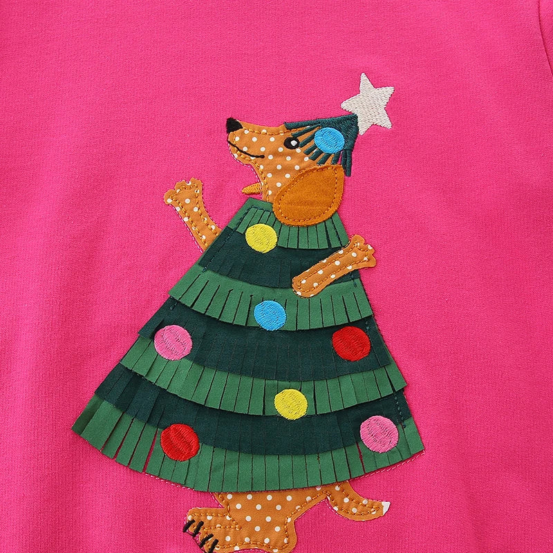 New girls' sweaters in autumn, European and American style, Christmas printed long-sleeved children's sweaters, knitted cotton r