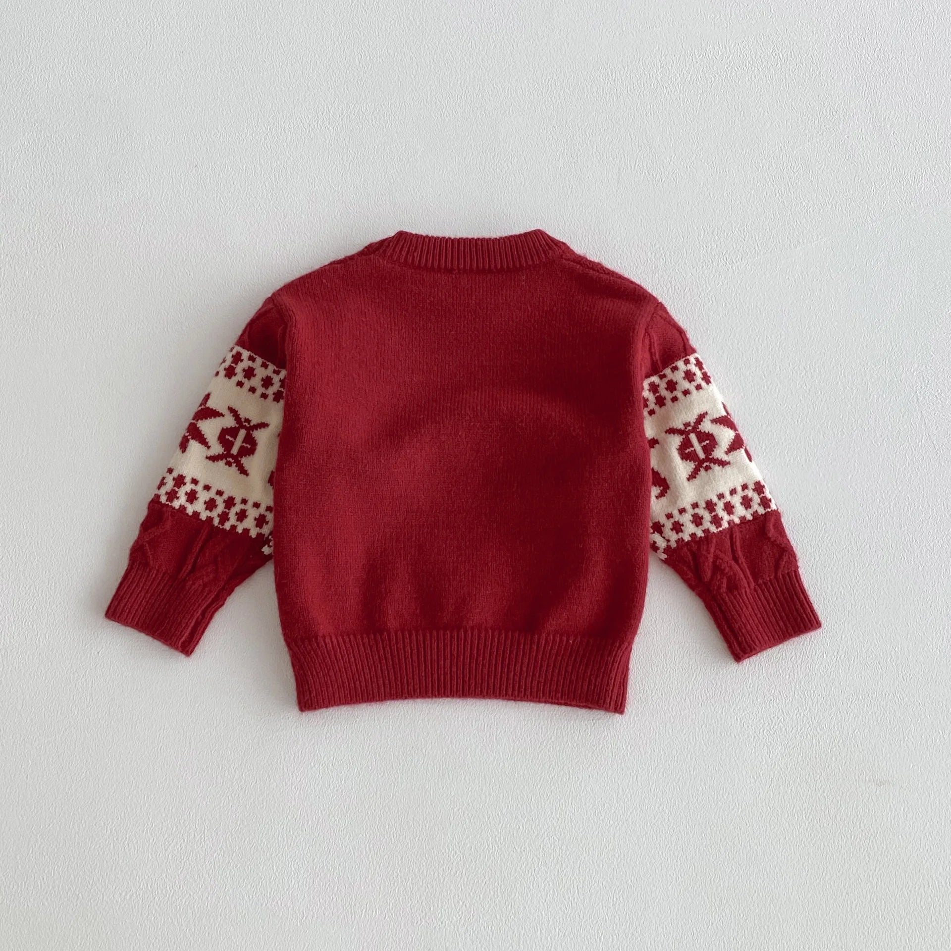 2025 Christmas Winter New Kids Sweater Christmas New Year Snowflake Knit Children Top Warm Pullover Sweater 1-6Yrs Boys Girls