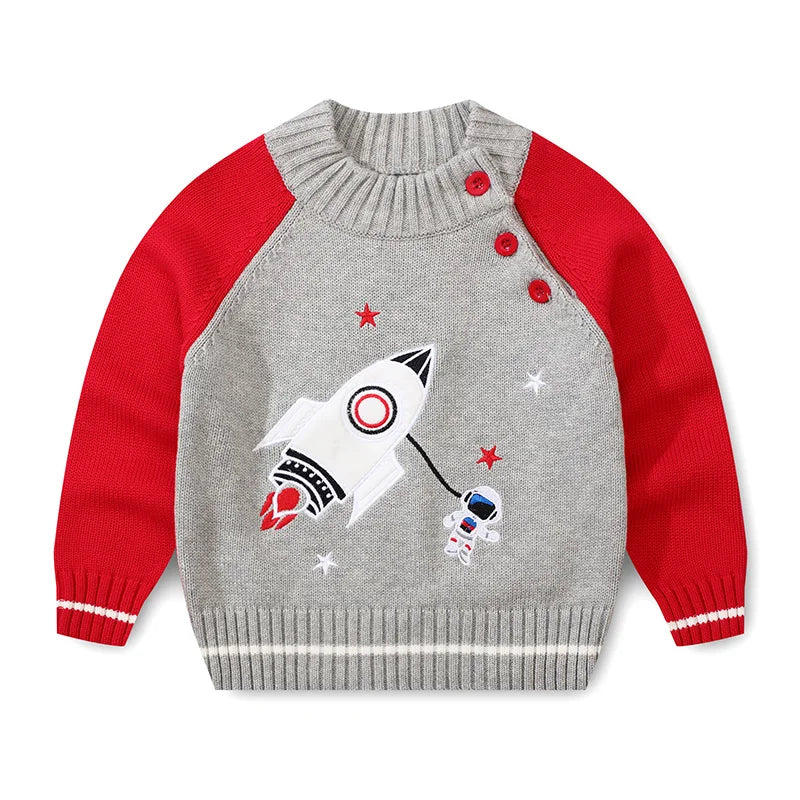 2025 Christmas Winter New Kids Sweater Christmas New Year Snowflake Knit Children Top Warm Pullover Sweater 1-6Yrs Boys Girls