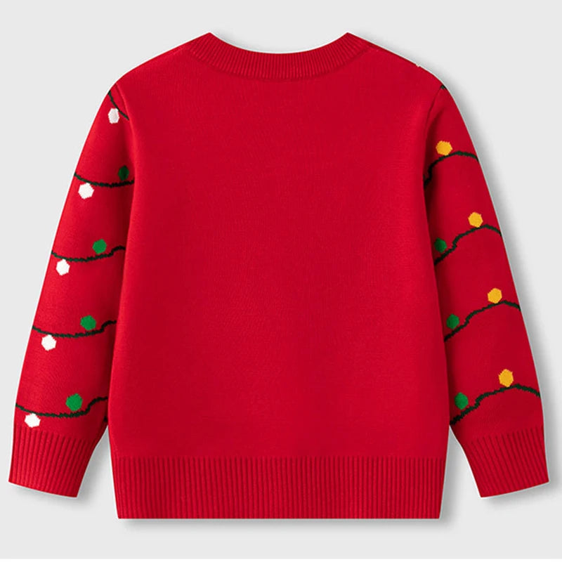 Merry Christmas Winter Children's Sweater Boys Girls Jacquard Kid Sweater Knitted Red Christmas Tree Gift Decoration Clothing