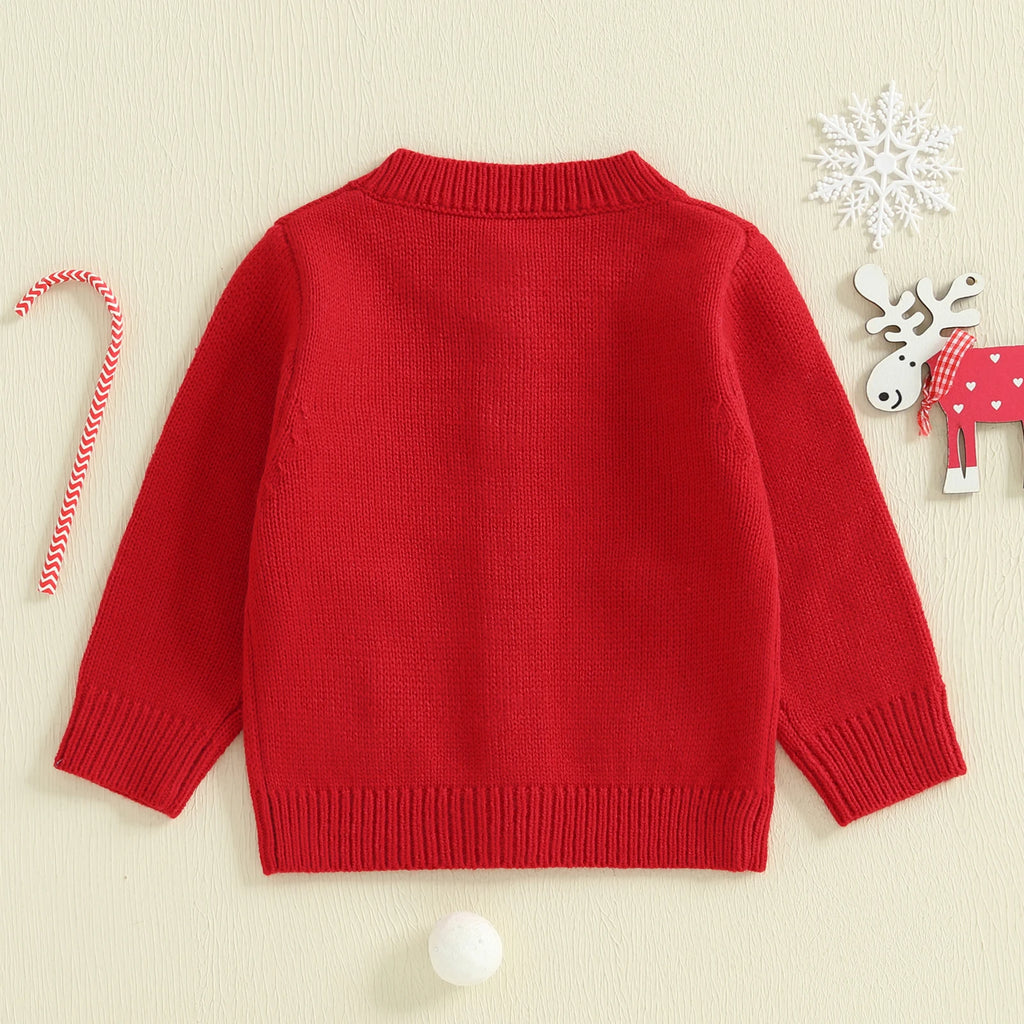 0-36months Unisex Baby Christmas Cardigan Long Sleeve Button Closure Santa Claus Tree Warm Winter Girls Boys Xmas Sweater