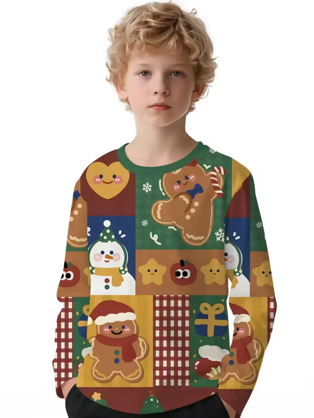 Santa Claus T-Shirts for Children 3D Print Long Sleeve Tee Girls Clothes Cartoon O-Neck Tops Christmas Gifts Children's Clothing