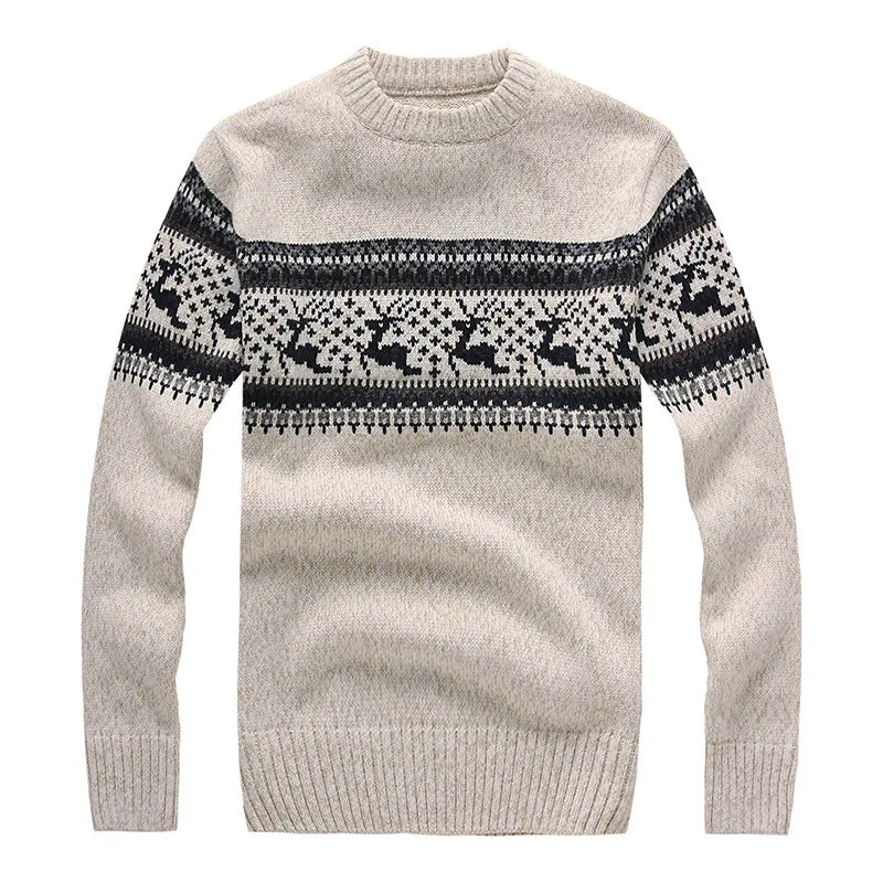 Winter Men's Wool Pullover Christmas Sweater Multicolor Cowl Neck Sweater Men Clothing Cashmere Sweaters Pull Homme A2F7721