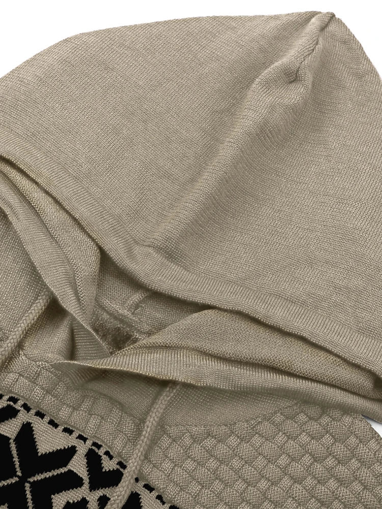 Outdoor Casual Mens Slim Sweater Hoodie Fall Winter Christmas Men Hooded Sweaters Stylish Slim Fit Long Sleeve Knitting Hoodies