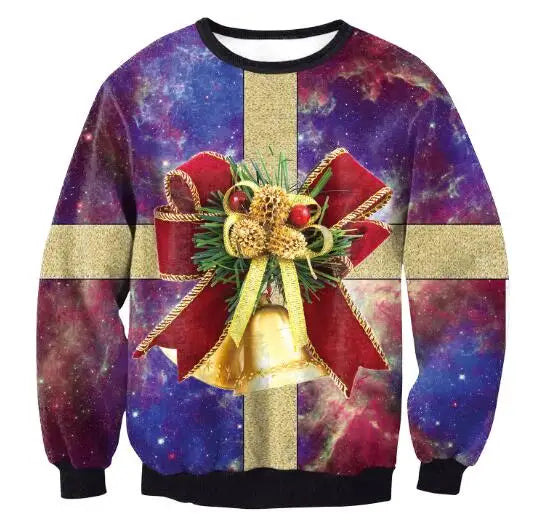 New Unisex Men Women 2026 Ugly Christmas Sweater For Holidays Santa Elf Christmas Printed Novelty Autumn Winter Blouses Clothing