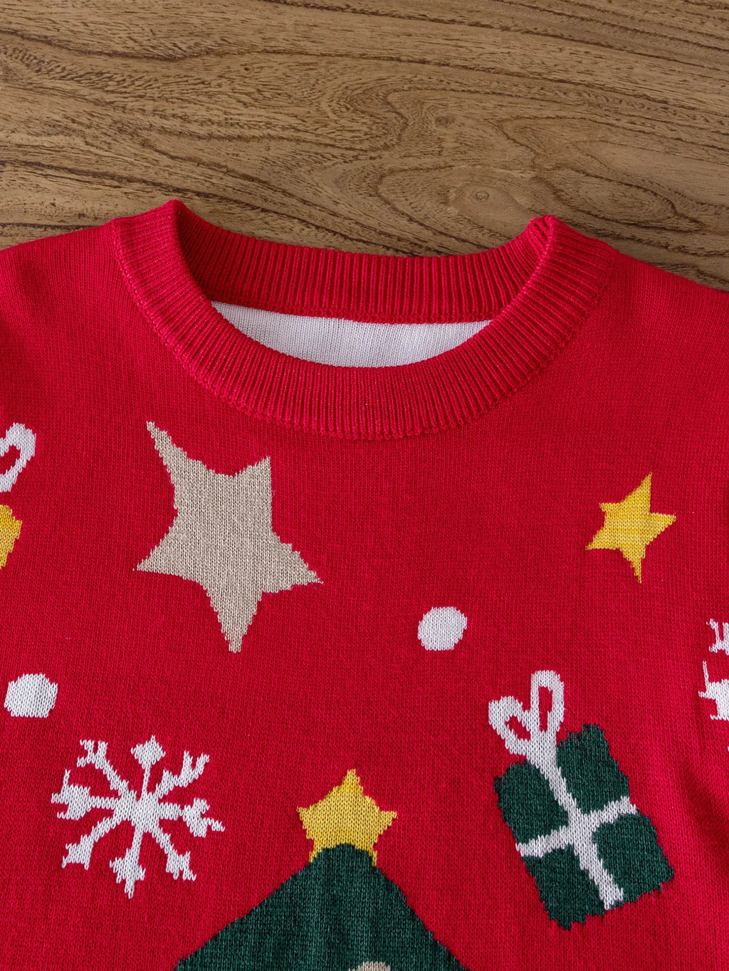 Boy Cute Style Christmas Gift Pattern Sweater Knitted Hoodie Suitable for Holiday Leisure Spring Autumn Winter