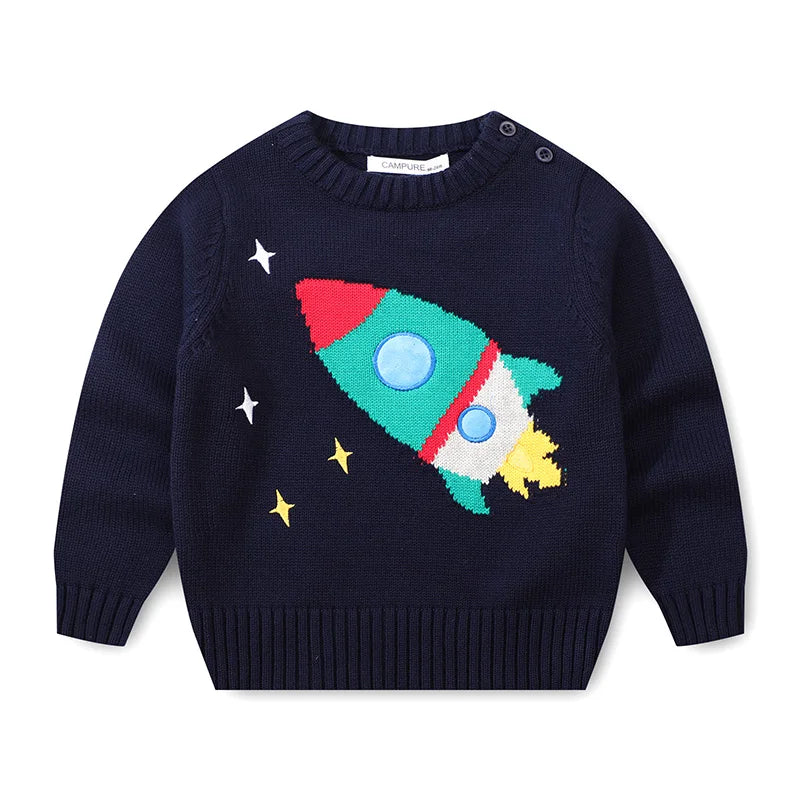 2025 Christmas Winter New Kids Sweater Christmas New Year Snowflake Knit Children Top Warm Pullover Sweater 1-6Yrs Boys Girls