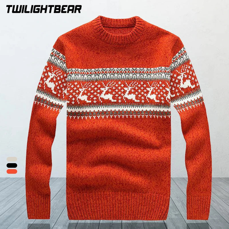 Winter Men's Wool Pullover Christmas Sweater Multicolor Cowl Neck Sweater Men Clothing Cashmere Sweaters Pull Homme A2F7721