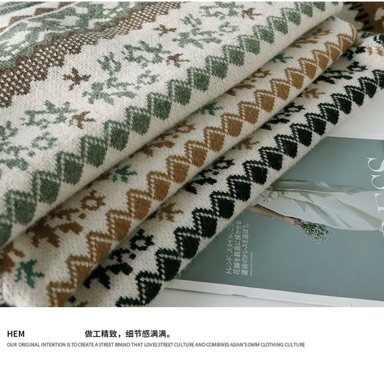 2026 Christmas Sweater Reindeer Pattern Long Sleeve Crew Neck Xmas Holiday Pullover Knitwear Sweater Man Jumper Pullove