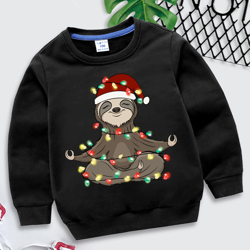 Christmas Animal Cartoon Print Children's Sweatshirt Cartoon Brand Clothing Loose Round Neck Long Sleeve Pullover Toddler Cloth