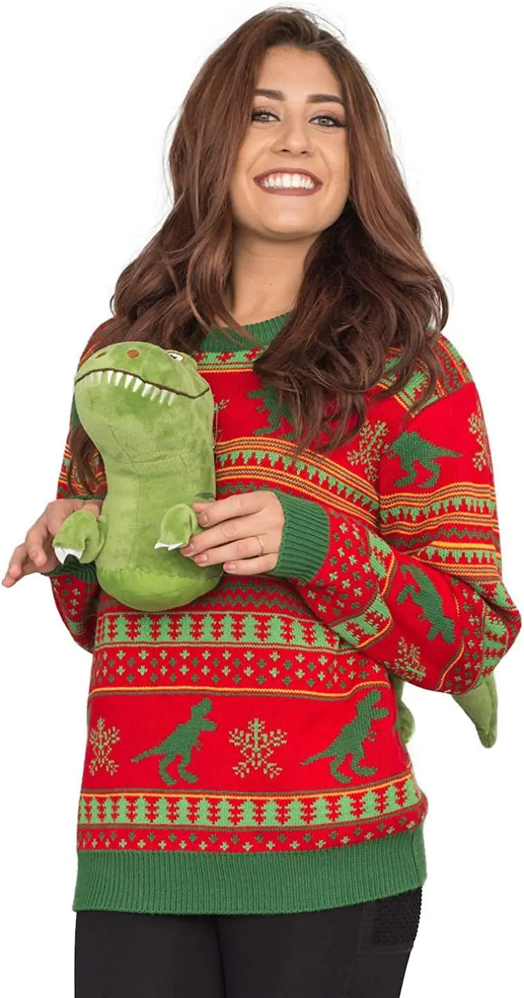 Christmas Knitted Sweater Unisex 3d Dinosaur Shark Bear Cartoon Clothing Doll Pullover Funny Holiday Parties Top Cool Gifts