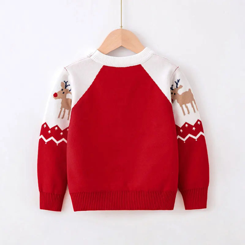 2024 Christmas Sweaters Children Autumn Winter Warm Pullover Baby Cartoon Knitted Sweaters Kids Clothes Boy Girl Xmas Jumper