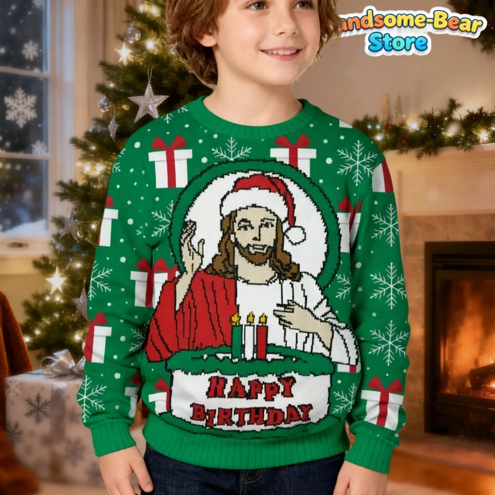 Merry Christmas Kids Sweatshirts Snowman Graphic Sweatshirts Unisex Pullover Hoodies for Boys Clothes Santa Claus Cartoon Tops
