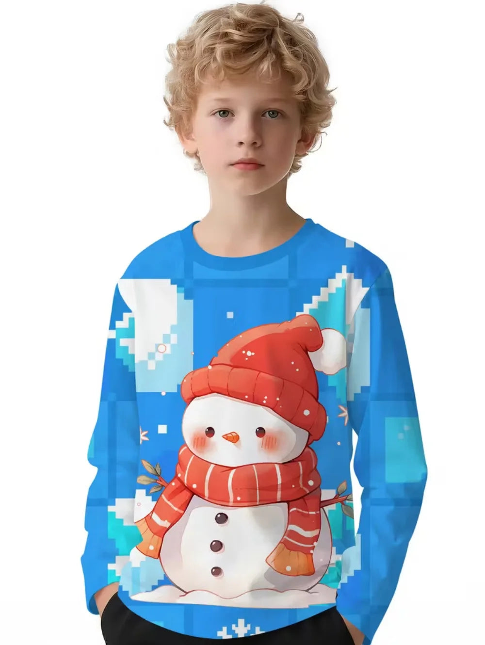 Santa Claus T-Shirts for Children 3D Print Long Sleeve Tee Girls Clothes Cartoon O-Neck Tops Christmas Gifts Children's Clothing