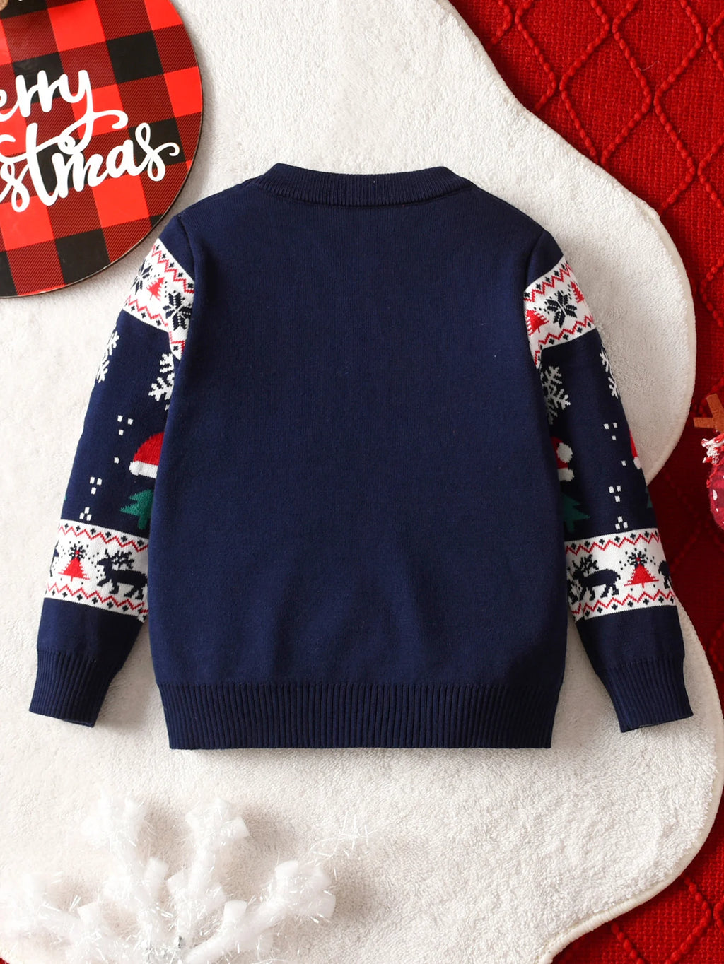 Boys and girls Christmas hats, snowflake reindeer sweaters, pullovers suitable for parties, leisure, spring, autumn, winter