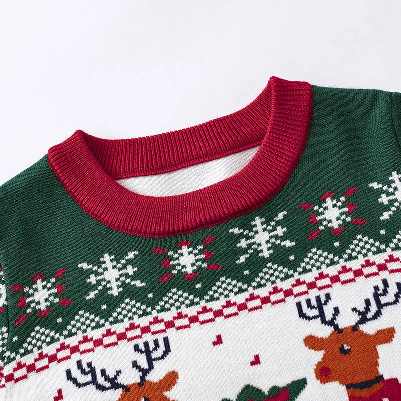 Christmas Children's Sweater 2025 New Boys Girls Autumn Winter Cartoon Deer Warm Pullover Baby Kids Unisex Knitted Jumper