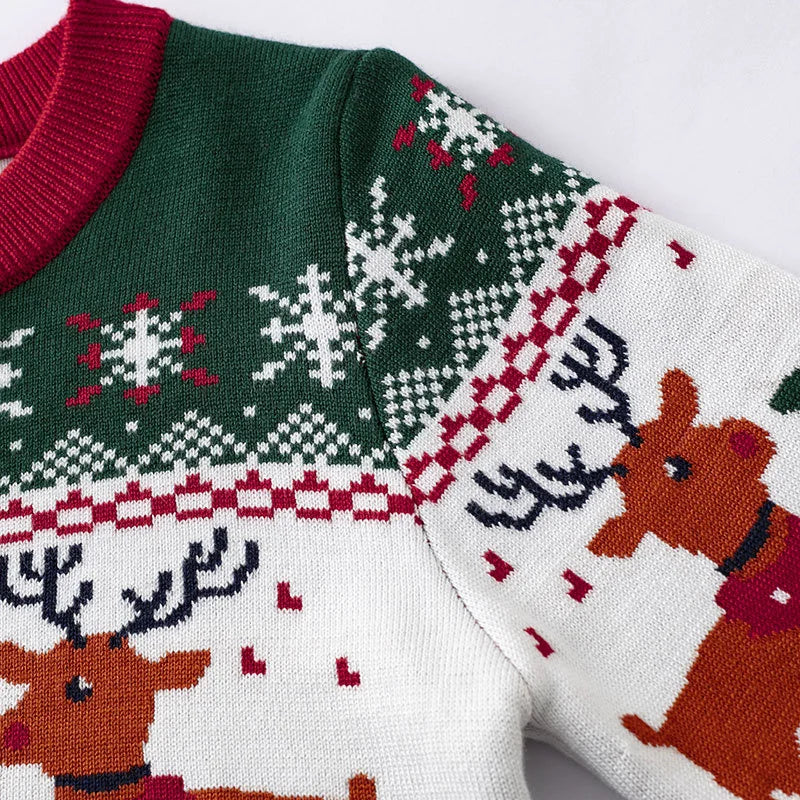 Christmas Children's Sweater 2025 New Boys Girls Autumn Winter Cartoon Deer Warm Pullover Baby Kids Unisex Knitted Jumper