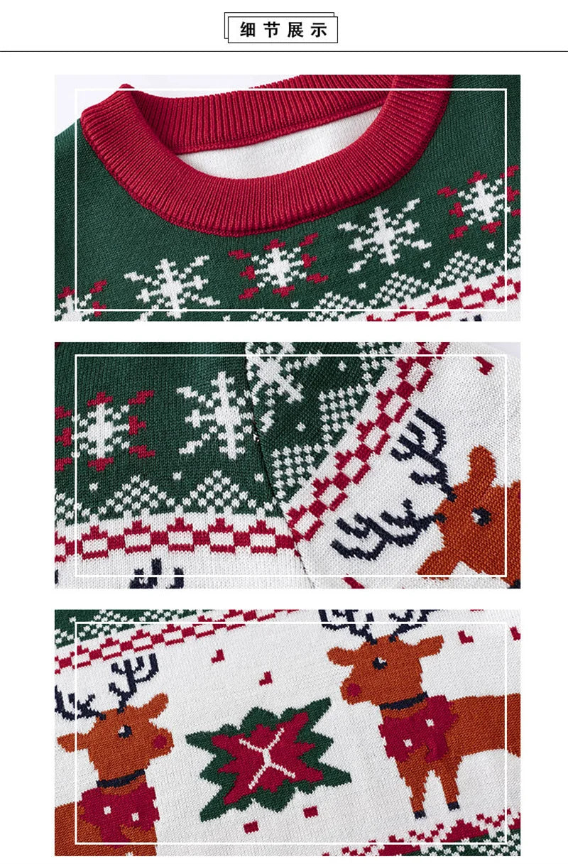 Christmas Children's Sweater 2025 New Boys Girls Autumn Winter Cartoon Deer Warm Pullover Baby Kids Unisex Knitted Jumper