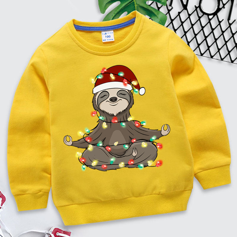 Christmas Animal Cartoon Print Children's Sweatshirt Cartoon Brand Clothing Loose Round Neck Long Sleeve Pullover Toddler Cloth