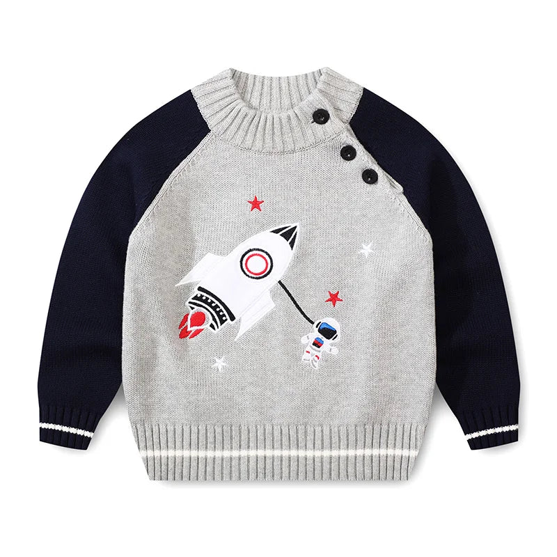 Winter Baby Boys Christmas Sweater Girls Jacquard Knitted Sweaters Pullovers Christmas Kids Clothes Toddler Girl Sweater Tops