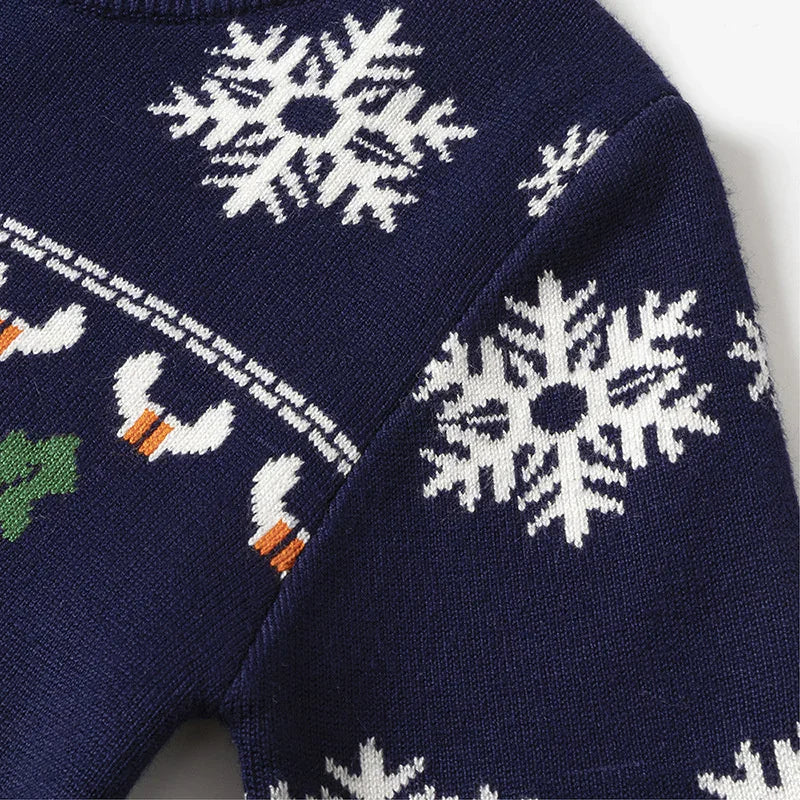Christmas Kids Sweater Children Cotton Warm Knitwear Autumn Boys Girls Cartoon Print Pullover Toddler Winter Clothing 2-6 Years