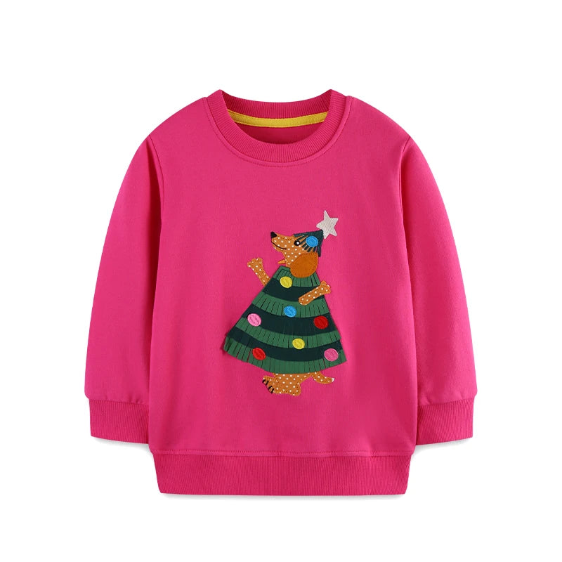 New girls' sweaters in autumn, European and American style, Christmas printed long-sleeved children's sweaters, knitted cotton r