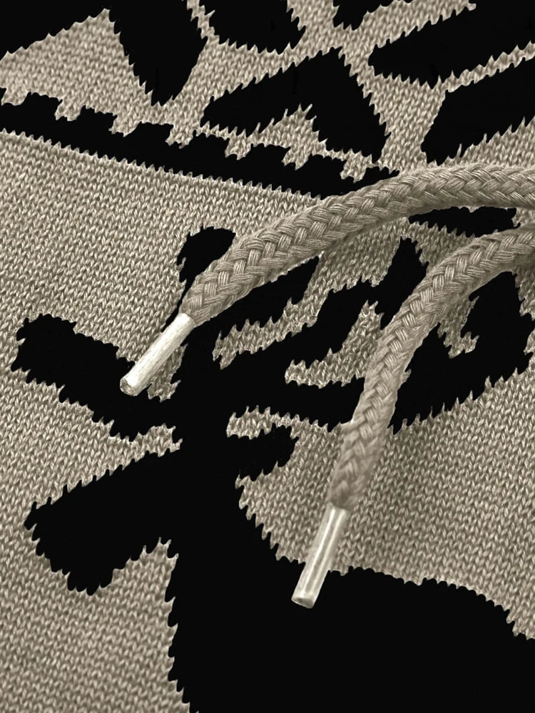 Outdoor Casual Mens Slim Sweater Hoodie Fall Winter Christmas Men Hooded Sweaters Stylish Slim Fit Long Sleeve Knitting Hoodies