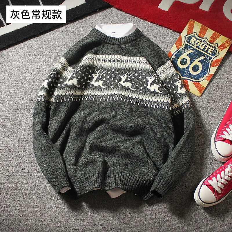 Winter Men's Wool Pullover Christmas Sweater Multicolor Cowl Neck Sweater Men Clothing Cashmere Sweaters Pull Homme A2F7721
