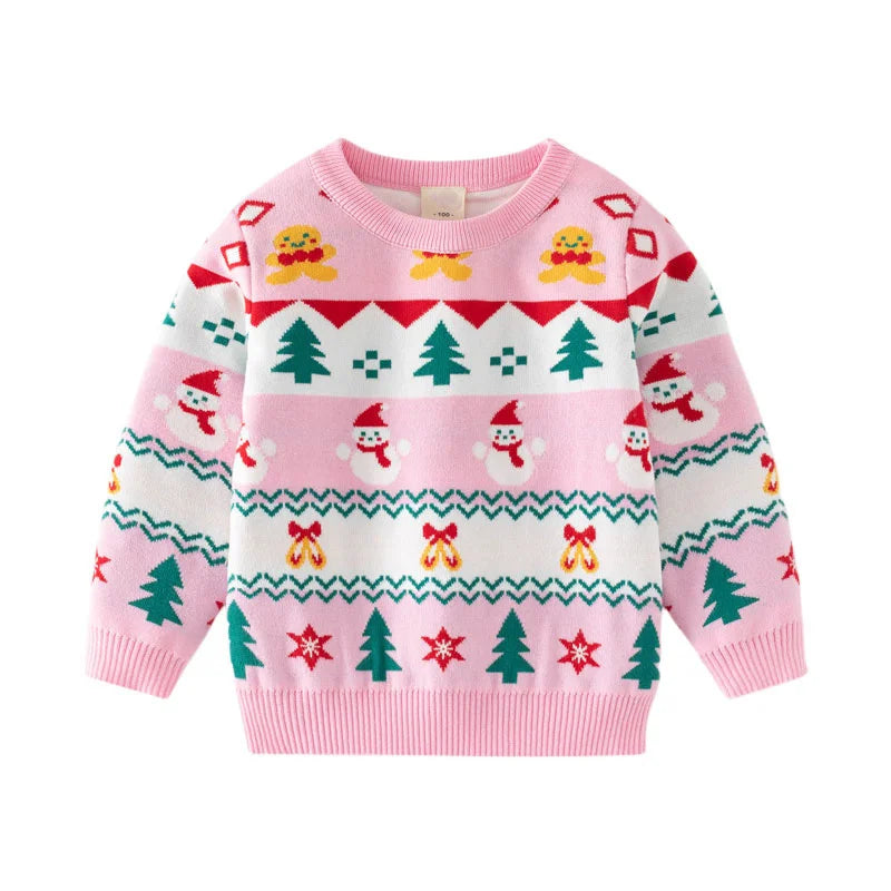 Christmas Sweaters 3-7T New Arrival Christmas Boys Girls Sweaters For Autumn Winter Snowman Children's Sweatshirts Baby Clothes